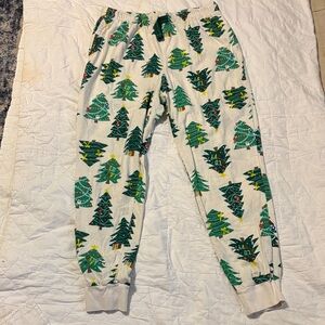 Old Navy Green and Yellow Tree Pajama Pants